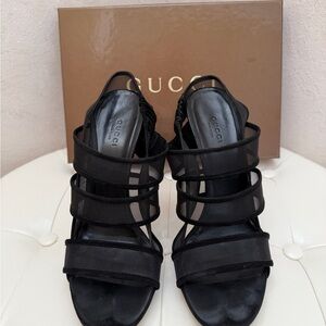 Gucci Black Strappy Heels for Women